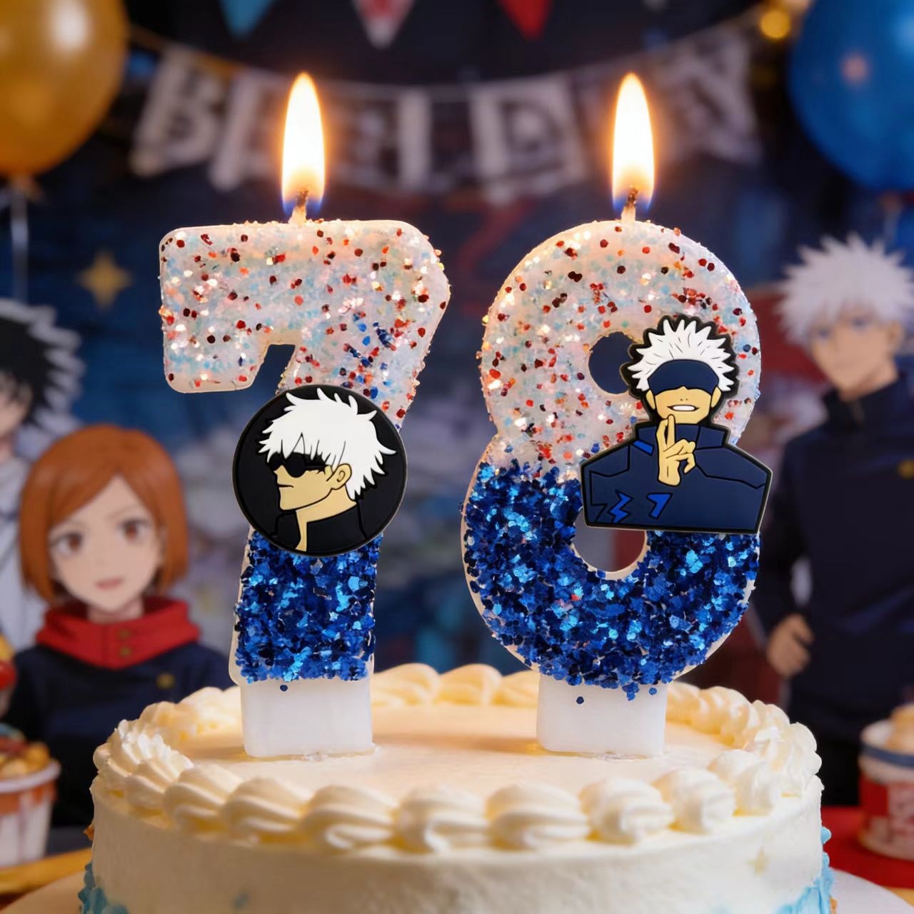 Party Games Baby Shower - Amine Jujutsu Kaisen Theme Candle Number