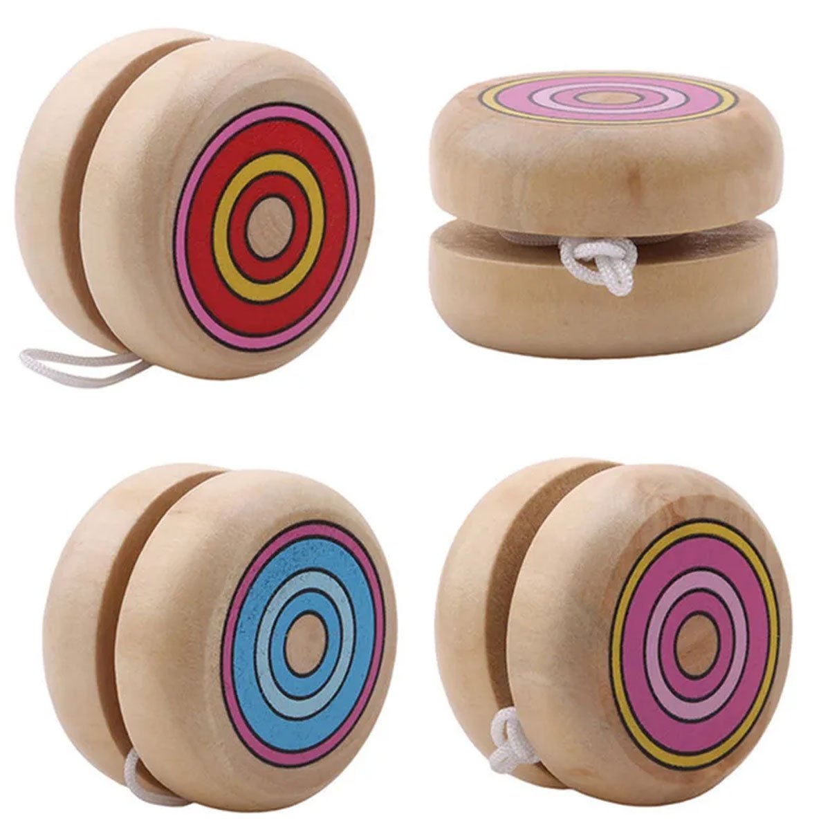Party Games Physical - 2pcs Wooden Circular Yo-Yo Balls -