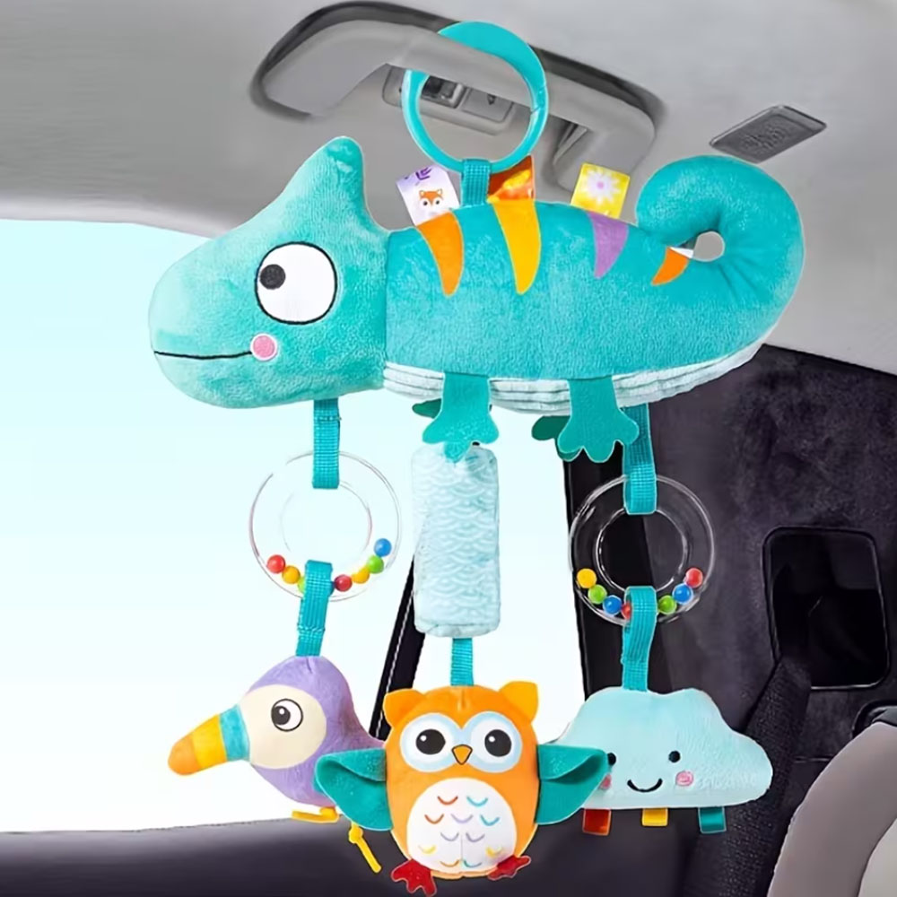 Party Games Baby Shower - Soft Cartoon Animal Hanging Rattle Toy,