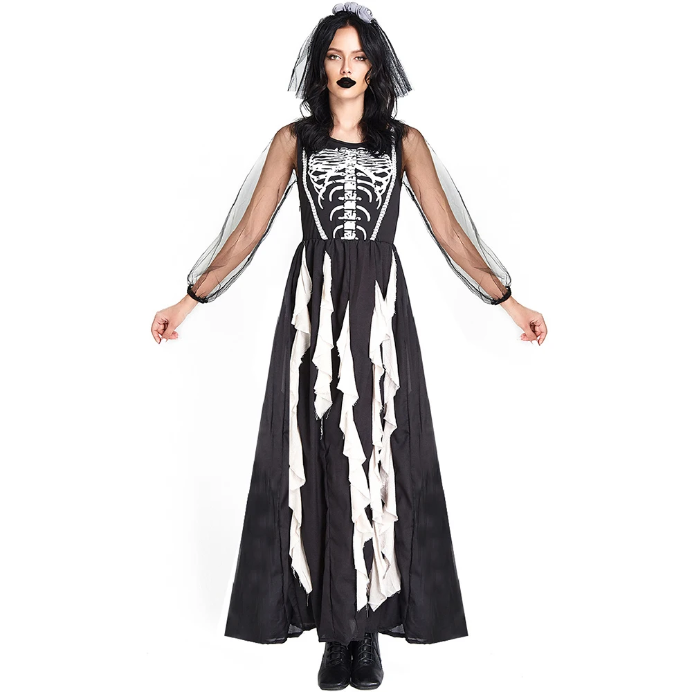 Zombie Party Games For Adults - Adult Scary Skull Ghosts Bride Costume