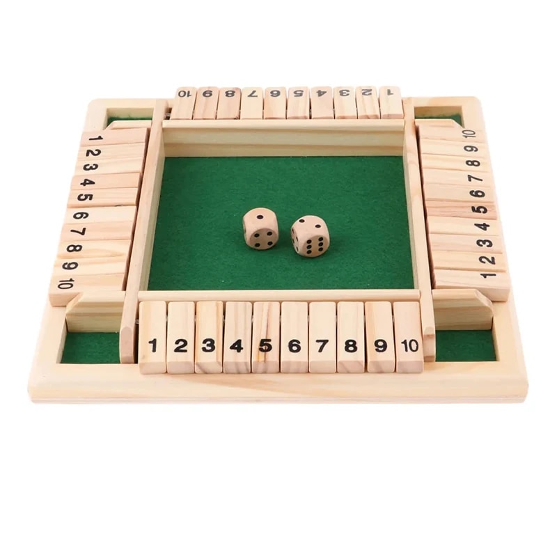 Party Games Adults Drinking - Deluxe Four Sided 10 Numbers Shut