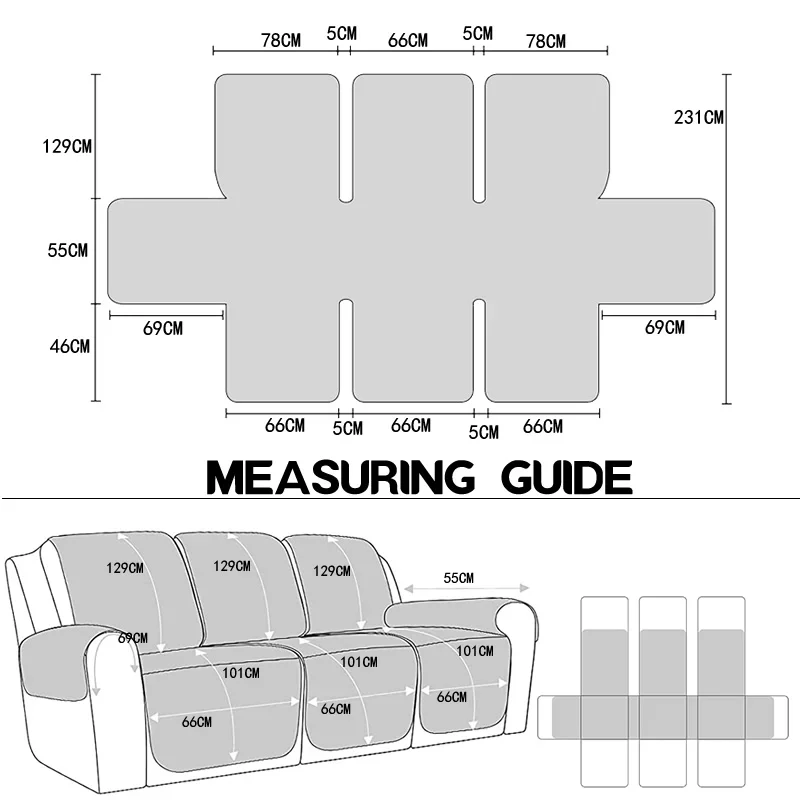 1/2/3 Seater Recliner Sofa Cov - Washer Toss Set ulasan dan harga