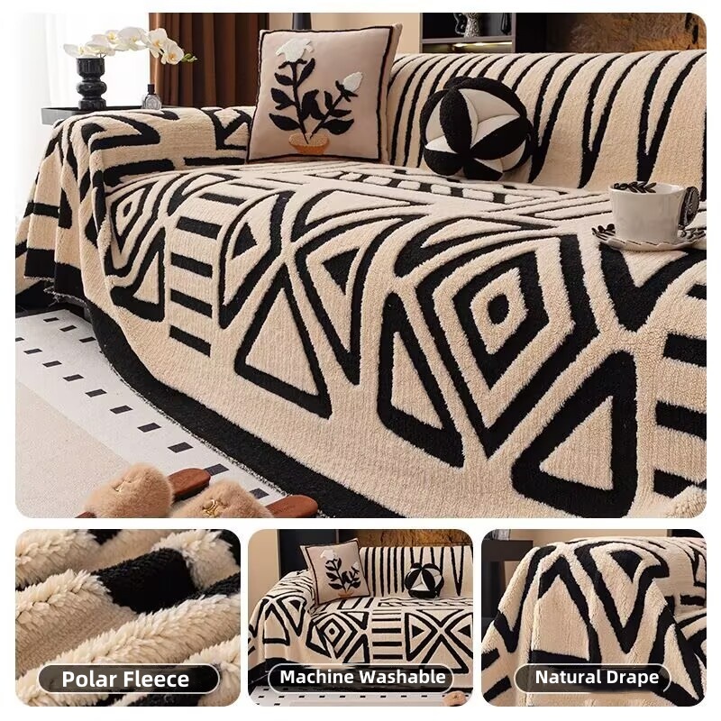 Polar Fleece Plush Sofa Cover  - Washer Toss Set ulasan dan harga