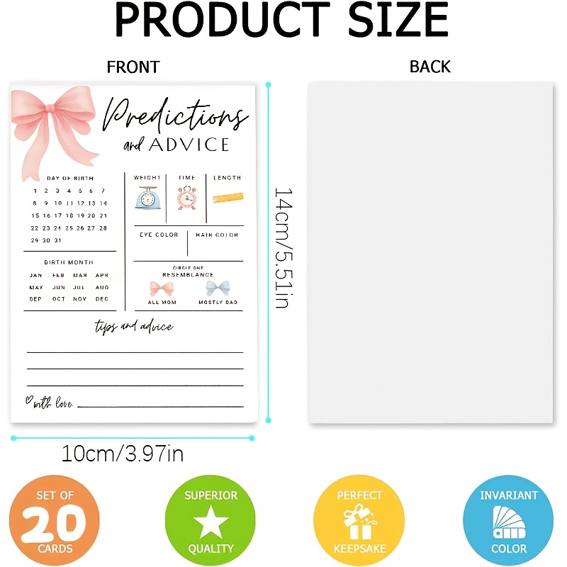 20PCS Baby Prediction and Sugg - Party Games Baby Shower ulasan dan harga