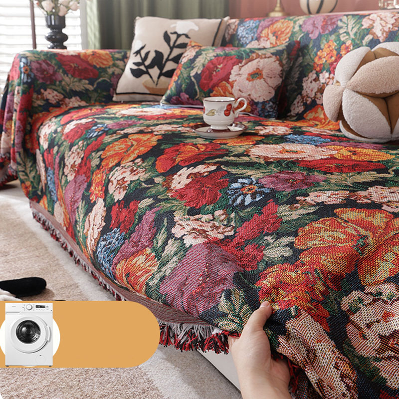 Retro Oil Painting Faux Linen  - Washer Toss Set ulasan dan harga