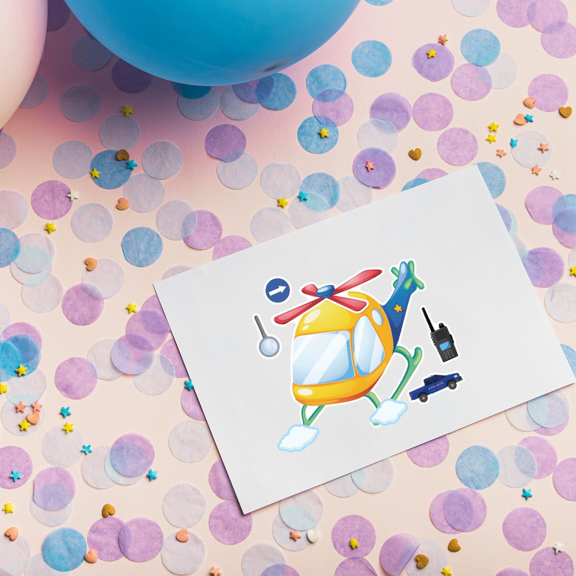 16Sheets Cartoon Vocation Poli - Party Games Baby Shower ulasan dan harga