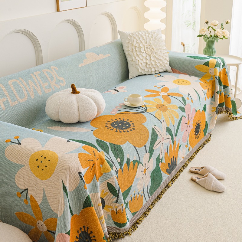 1pc Sofa Blanket with Tassels  - Washer Toss Set ulasan dan harga