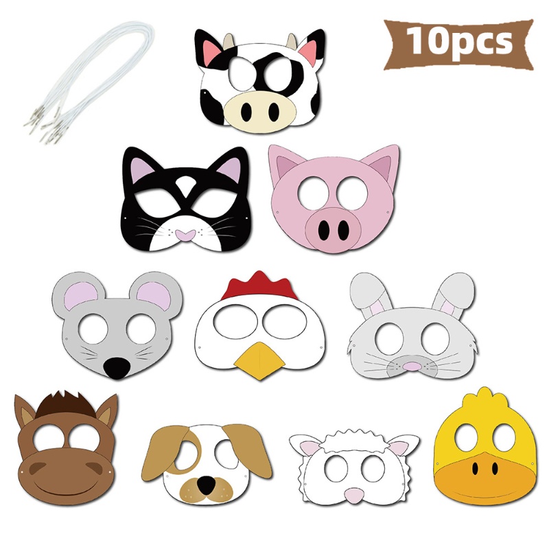 10PCS Farm Theme Cartoon Anima - Party Games No Supplies ulasan dan harga