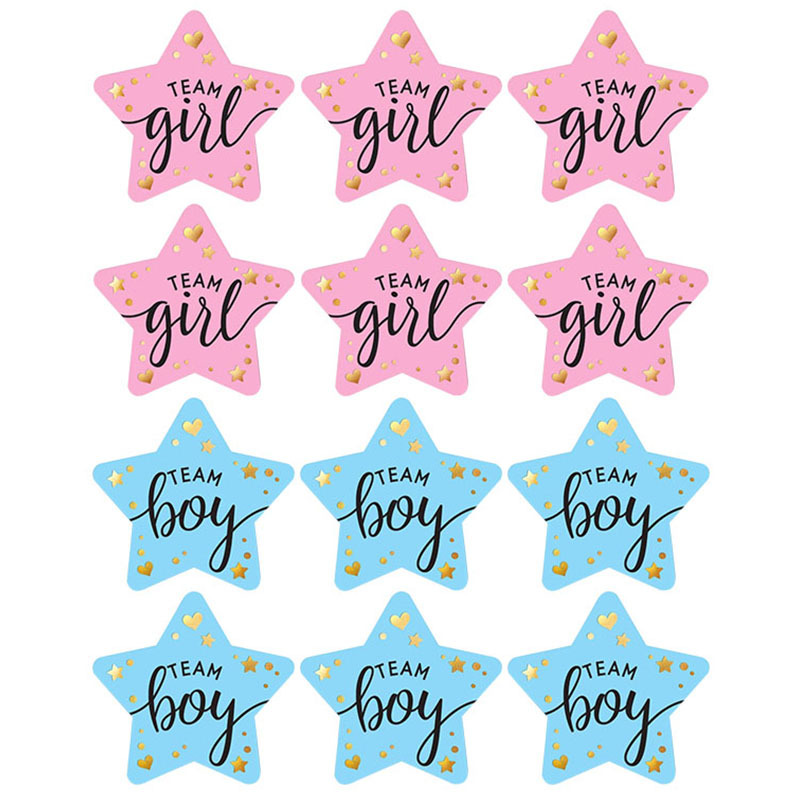 60Pcs Gender Reveal Stickers f - Party Games Baby Shower ulasan dan harga
