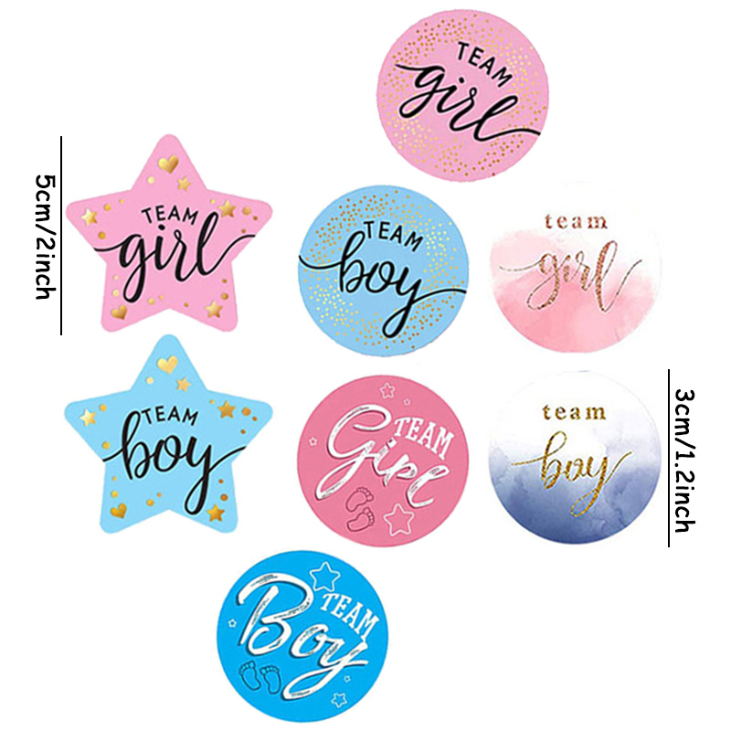 60Pcs Gender Reveal Stickers f - Party Games Baby Shower ulasan dan harga