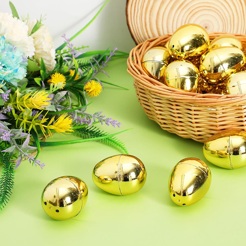 6-24Pcs Golden Easter Eggs Pla - Party Games No Supplies ulasan dan harga